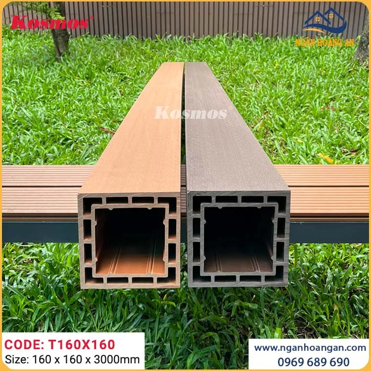 Lam Trụ Pergola Gỗ Nhựa Ngoài Trời Kosmos T160x160 Light Wood